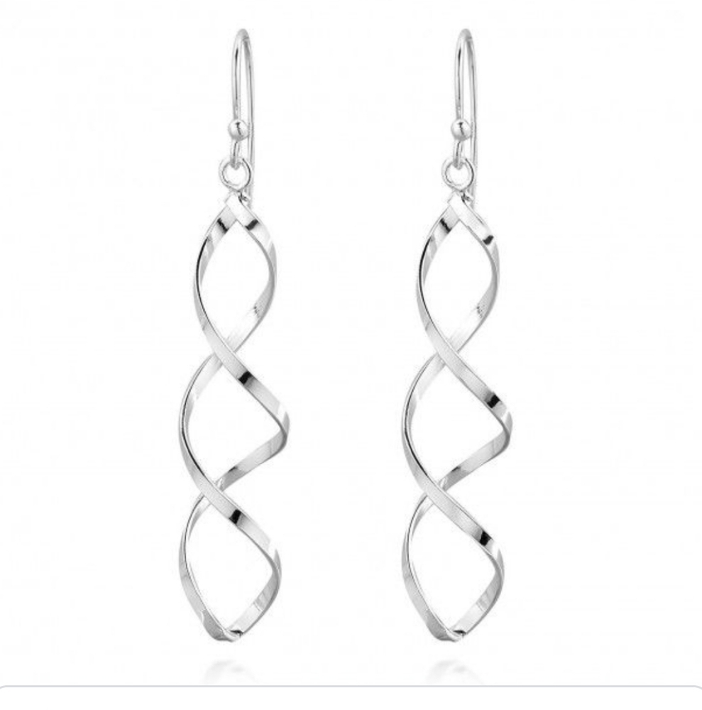 Silver spiral earrings
